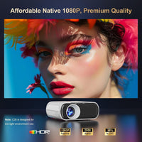 4K-Projector with Googie TV,  2500 ANSI Projector with Wifi and Bluetooth, Built-In Official Apps, Googie Voice, Doiby Audio, HDMI ARC CEC Native 1080P Movie Projector (White)