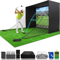 Golf Simulator Enclosure Designed for Home Use, 500GSM Dual-Layer Screen, Iron Frame, Multiple Sizes