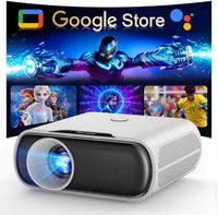 4K-Projector with Googie TV,  2500 ANSI Projector with Wifi and Bluetooth, Built-In Official Apps, Googie Voice, Doiby Audio, HDMI ARC CEC Native 1080P Movie Projector (White)