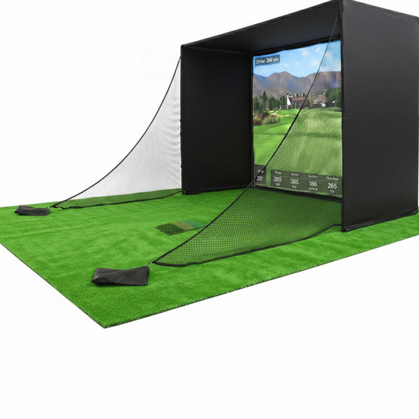 Golf Simulator Enclosure Designed for Home Use, 500GSM Dual-Layer Screen, Iron Frame, Multiple Sizes