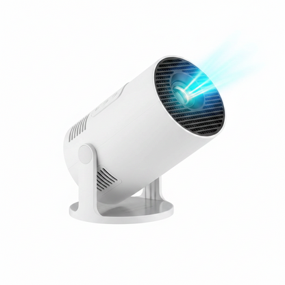 Mini Projector,Upgraded Smart 4K Projector with Wifi 6 and Bluetooth 5.4,Portable Projector with Android 14, Automatic Keystone Correction,180 Degree,130 Inch Display (White)